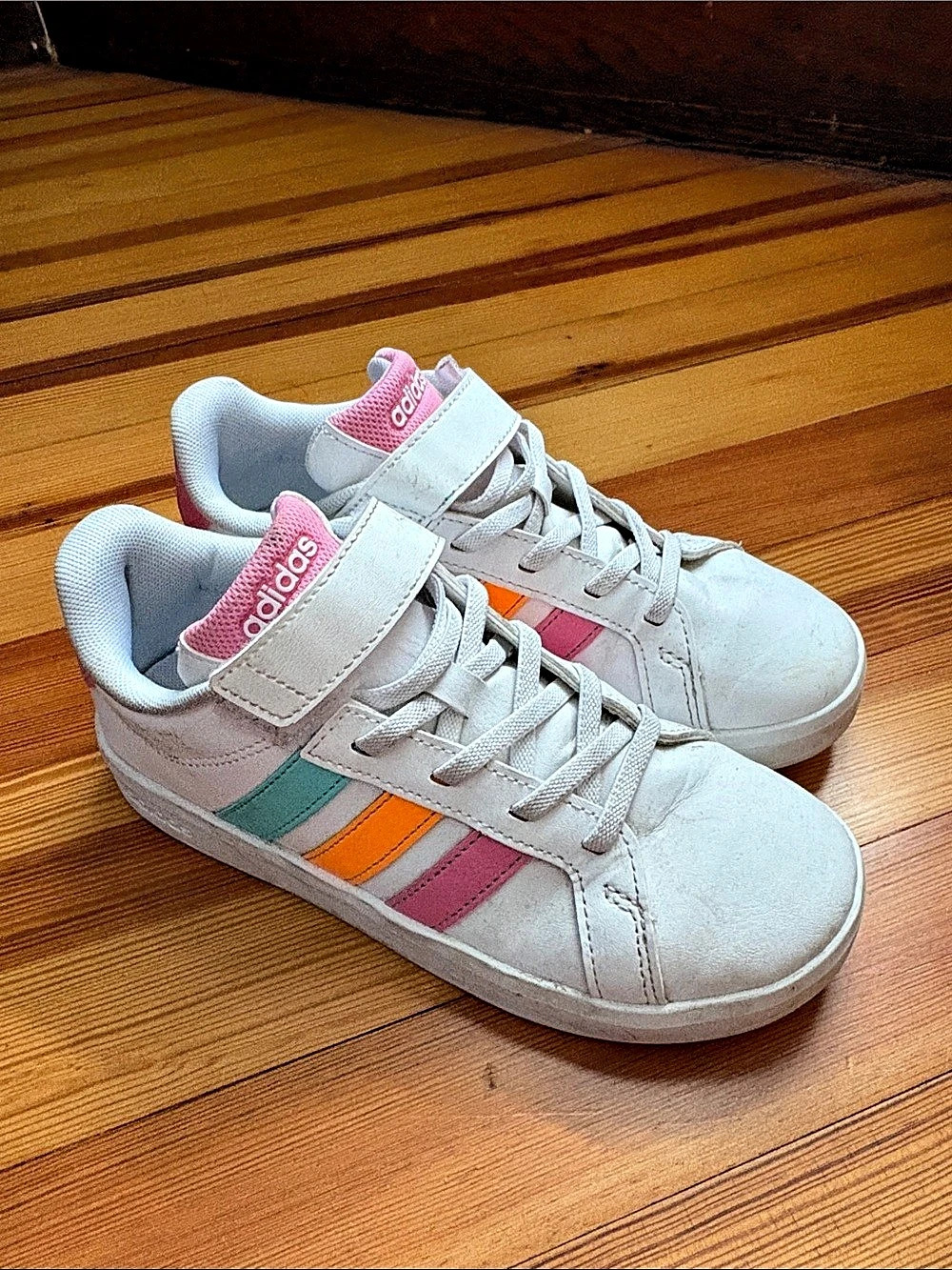 adidas VL Court 3.0 Girls US 3 Color Block Sneakers
